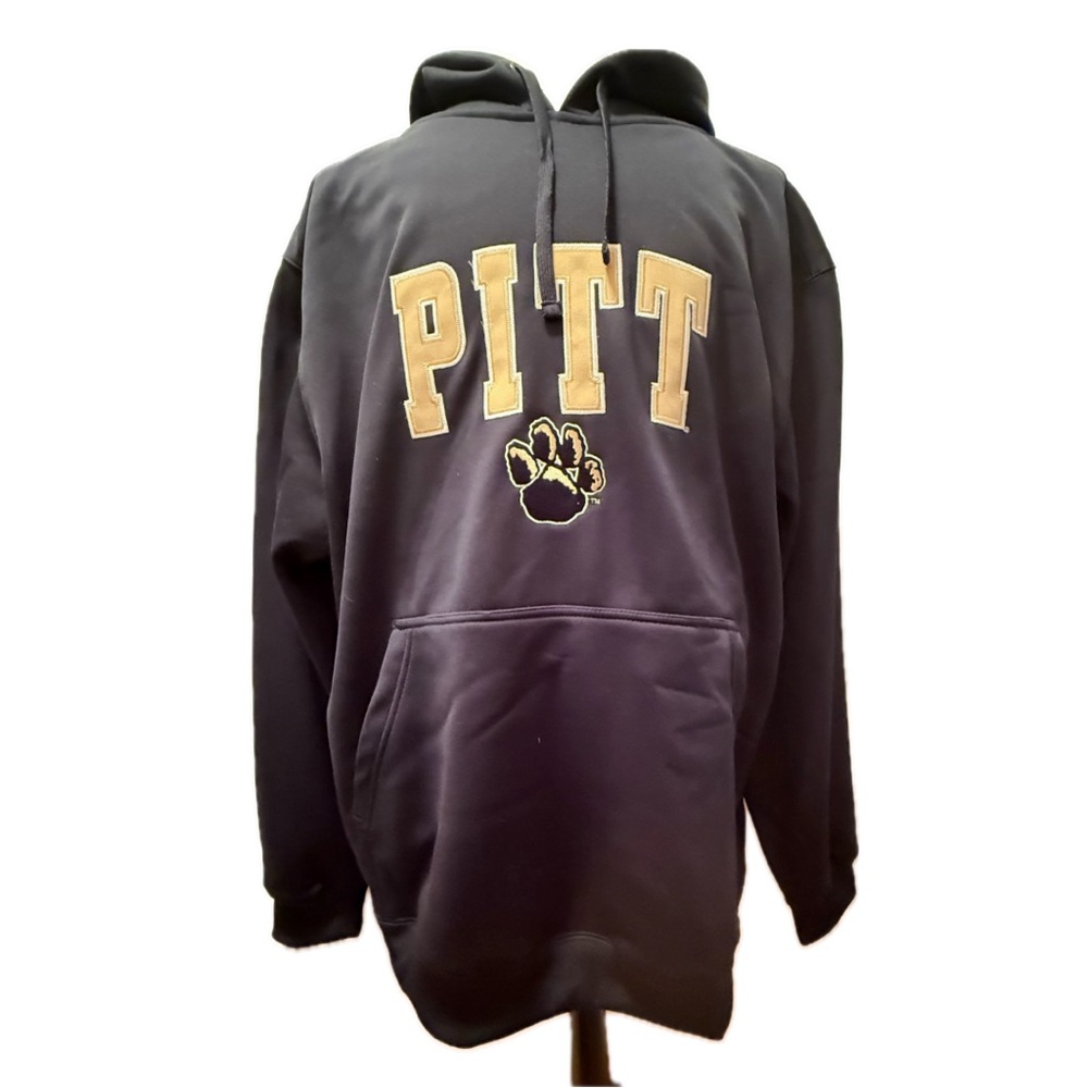 Pitt Men’s Navy Gold Hoodie Old Logo Size XXL